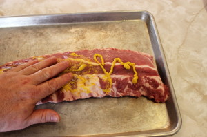 Applying Mustard to Ribs