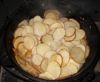 Delmonico Potatoes with milk added Delmonico Potatoes with milk added