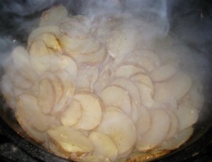 Dutch Oven Delmonico Potatoes Steaming Dutch Oven Delmonico Potatoes Steaming