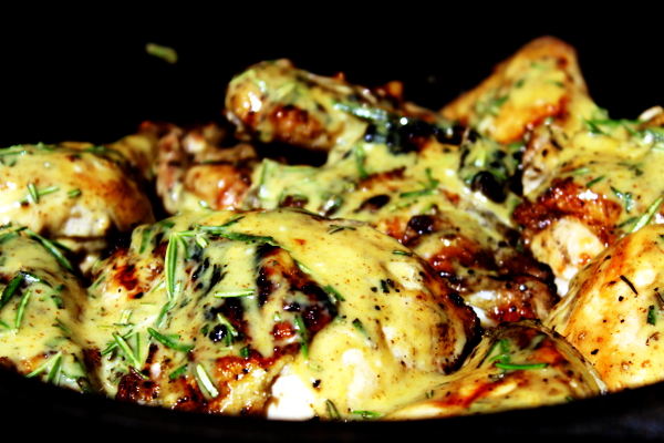 Grilled Chicken with Rosemary Mustard Sauce